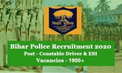 Bihar Police Recruitment for Constable Driver &  Enforcement Sub Inspector (1934 Vacancies)
