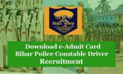 Bihar Police Constable Driver Admit Card 2022
