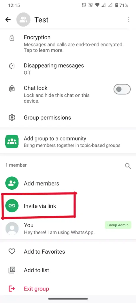 create invite link