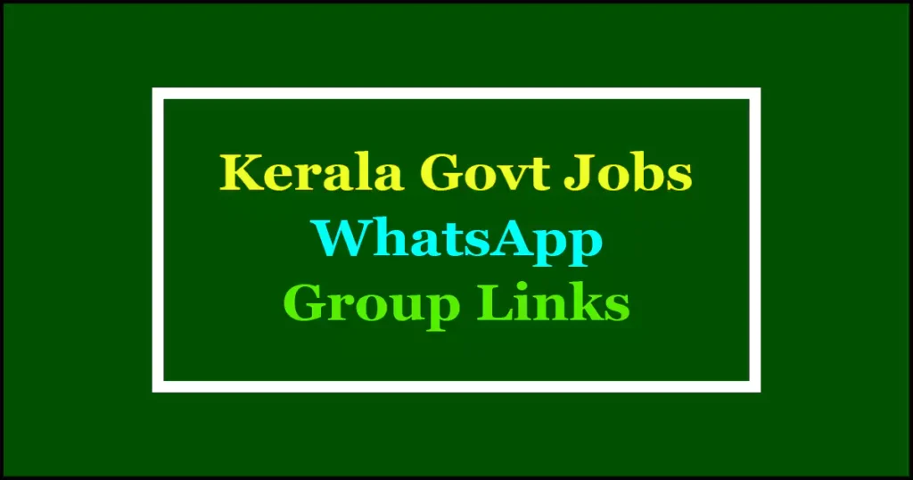 kerala govt jobs whatsapp groups