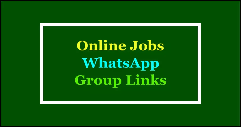 online jobs whatsapp groups